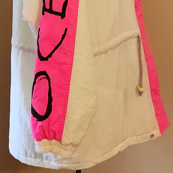 Vintage Ocean Pacific OP Pink & White Puffer Jacket Women's Size Large - X-Large - Picture 6 of 16